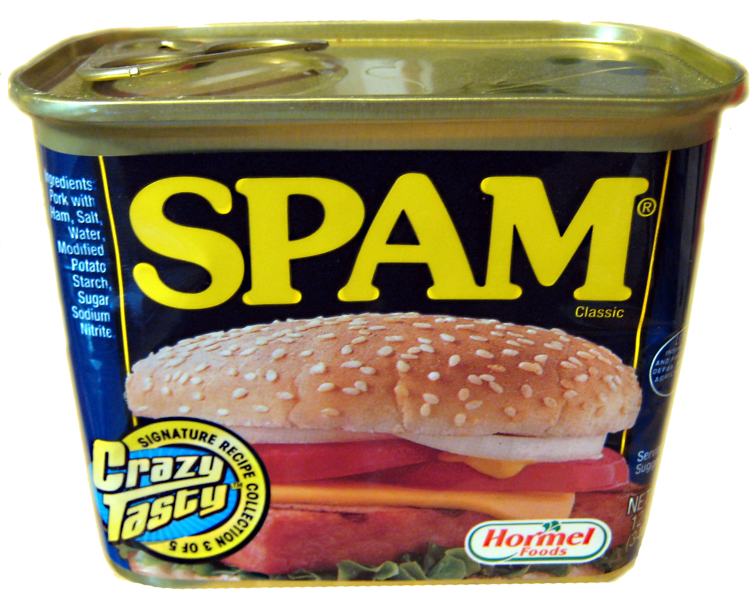 Can of Spam Classic meat.